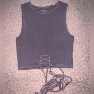 American Eagle, Dusty pink/purple wrap crop tank, Size: S